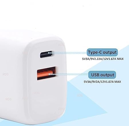 Image of Original Nothing Phone 2A Original Dual Port Charger - 45W Adapter Powerfull Performance CMF -Nothing (USB-A & USB-C)(DP10)