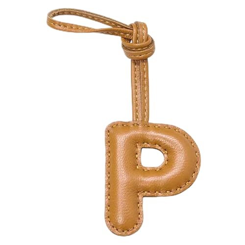 Fuerxy Initial Bag Charm, Letter Bag Charms for Handbags, Fashion Letter A-Z Leather Bag Accessories Purse Charms
