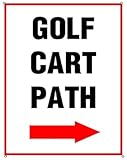 Horienteeon Golfschild, Golfwagen, Pfeilanzeige, Parkplatzschild, Rasen, 30,5 x 40,6 cm, Aluminium-Kunst, Hof-Dekorationen für den Außenbereich, Garten, Rasen-Dekoration