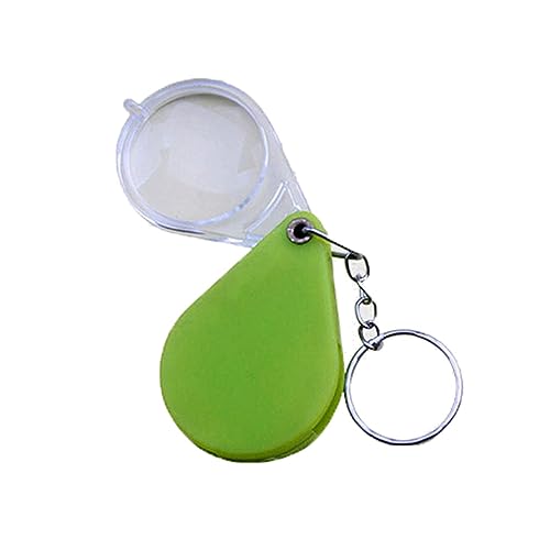 Saiyana Lente d'ingrandimento per portachiavi, lente d'ingrandimento 10x, da lettura, multifunzione, pieghevole, con catena