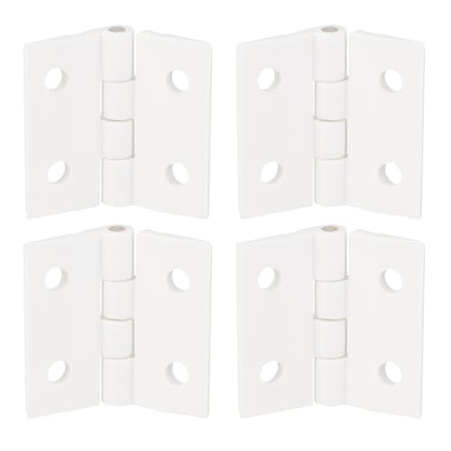 QUARKZMAN 4 bisagra de acrílico, 1,2 x 1,34 pulgadas plegables Mini Hardware Bisagras para tablero con orificio de montaje para manualidades cajas fundas, blanco