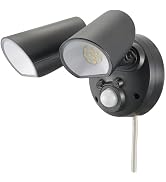 オーム(OHM) センサーライト 高速フラッシュで威嚇 AC電源 2灯 monban 防犯センサーライト コンセント式 2000ルーメン 屋外 セキュリティライト 人感センサー オーム電機 LS...
