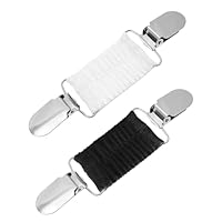 2 Pack Fashion Cinch Clips for Clothes - 4.6 inch Waist Cincher Clip for Dresses, Cardigans, Jackets, Sweaters, Scarves, Shawls (Black, White)
