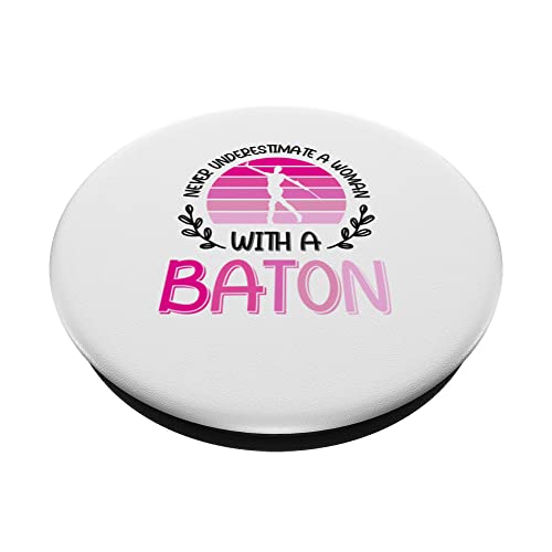 Majorette Twirler Baton Twirling PopSockets Swappable PopGrip, Black - Image 2