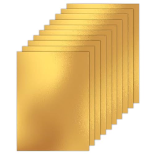 Image of Lakeer A4 Gold Foil Cardstock Paper, 250 GSM, Pack of 10 Sheets, Reflective Mirror Cardstock for Art & Craft, Card Making, Scrapbooking, etc