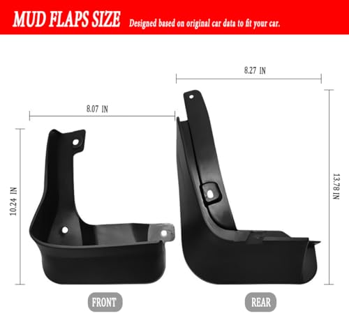 Image of Mud Flaps Guards Fit for 2015-2022 Honda Vezel /XRV, Front & Rear Splash Guards Accessories - 4 Pc, Black