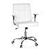 hjh OFFICE 719010 Sedia da Ufficio/Sedia Girevole ERNESTO finta pelle Bianco, Ideale per Casa, Ergonomica, Elegante, Braccioli Fissi ? Imbottiti