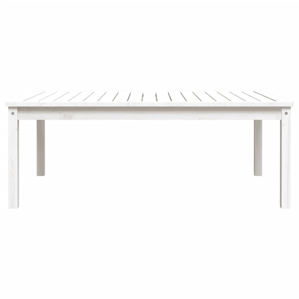 Stół ogrodowy biały 121 x 82,5 x 45 cm lite drewno sosnowe | Stabilny blat stołu, stabilna rama drewniana, łatwy montaż, do ogrodu i na taras