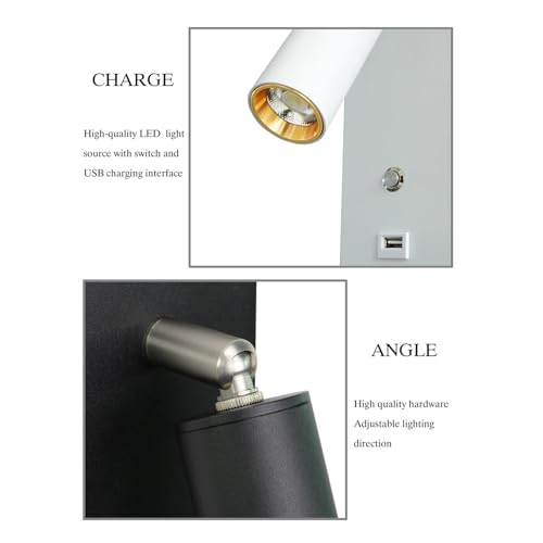 Luz de pared LED para pasillo con interruptor que soluciona la falta de enchufes USB 4