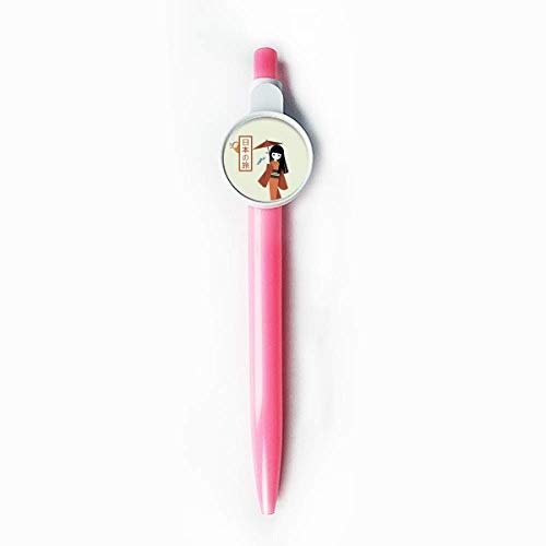 Stylo bille rétractable japonais avec motif de petite fille bleue pour l'écriture quotidienne