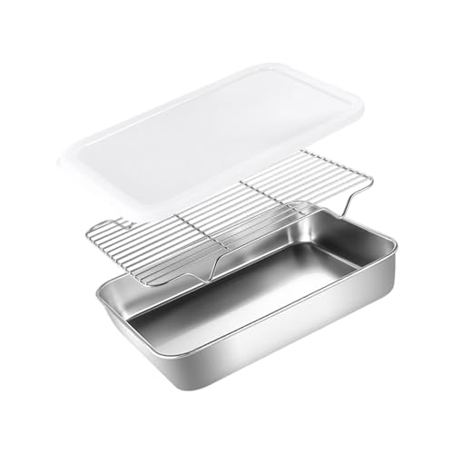 Oxxggkao Plaque de cuisson en acier inoxydable - Grille de refroidissement - Pour la cuisson au four et le réfrigérateur - Stockage durable pour le four et le réfrigérateur