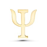 Dr's gift Psychology Psi Symbol Enamel 14K Plated Gold Brooch