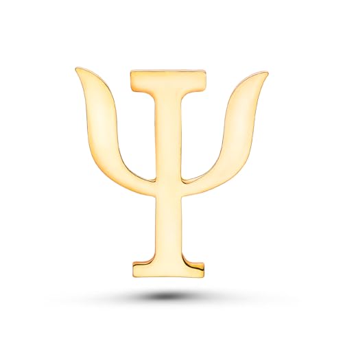 Dr's gift Psychology Psi Symbol Enamel 14K Plated Gold Brooch Psychology Greek Letter Lapel Pin Backpack Hat Badge Jewelry Gift for Psychologists, Psychiatrist, Therapists, Students