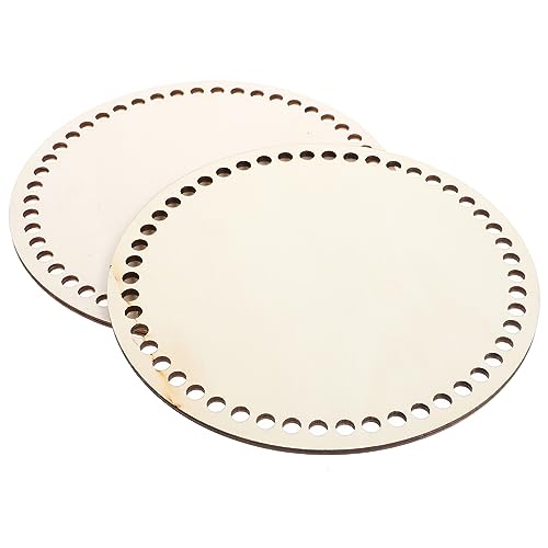 ERINGOGO Wooden Knitting Base 2pcs Crochet Basket Bottoms for DIY Bag Making Projects