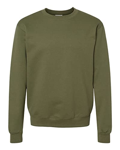 Champion Mens Powerblend Crewneck Sweatshirt, S, Fresh Olive