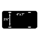 AUTOSAPIENS Black - Motorcycle License Plate Blank - Aluminum - 0.025 Thickness/0.5MM - Standard US/Canada Size 4X7 (1)