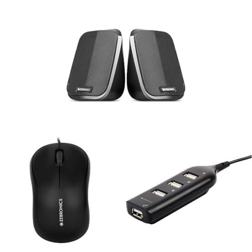 Image of ZEBRONICS Zeb-Fame 5watts 2.0 Multi Media Speakers with AUX, USB and Volume Control (Black)