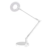 Color de luz: Blanco neutro Flexo Led BRESSLO LUPA articulado, blanco, Blanco neutro, Regulable. Lámpara Escritorio, Lámpara de Mesa Regulable Articulado Flexo Escritorio para Hogar,Oficina,Dormitorio,Blanca