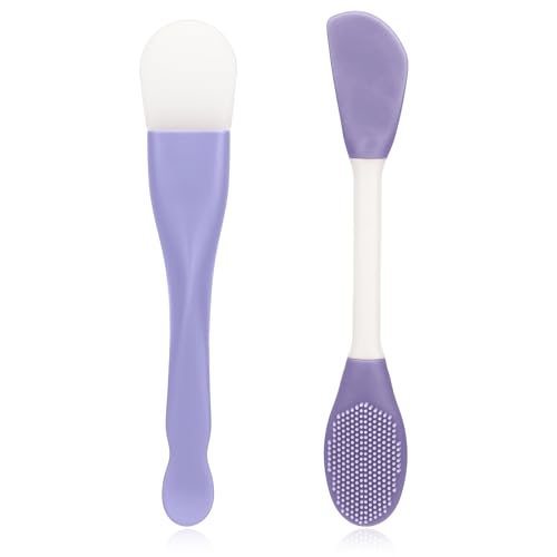Thinp 2 Pcs Face Mask Applicator,Double-Ended Mask Applicator Tool Silicone Face Masks Brush Applicators for Applying Skin Care Products Facial Masks Brushes for Mud Clay Gel