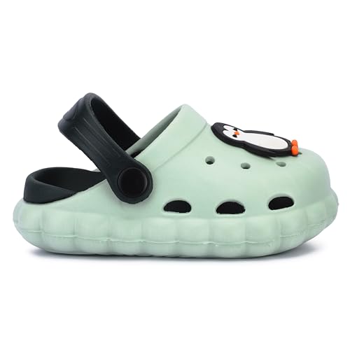 GLJ Little AngelToddler Clogs Slippers, 12 Months to 3 Years, Baby Boy, Waterproof, Lightweight, Cute Cartoon Penguin Design