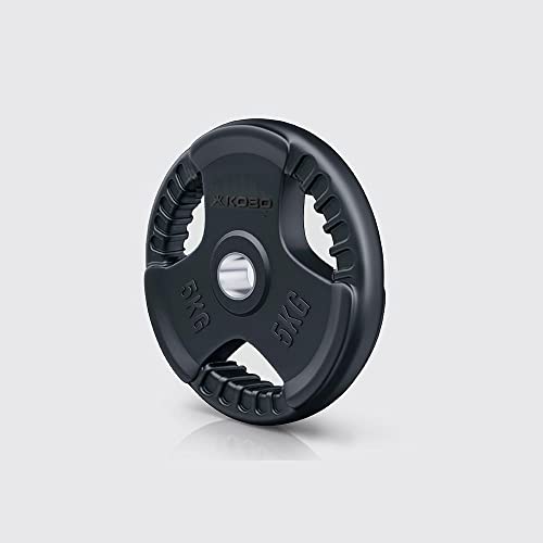 Image of Kobo 2.5 Kg (31 mm) Fitness Rubber Coated Tri-Grip Plate & Integrated Metal Grip Rubber Weight Plates - Sold in Pairs (Imported)