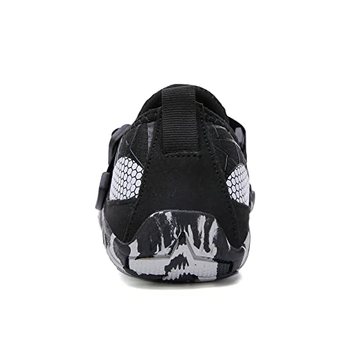 Mens Water Socks Shoes For Beach Barefoot Zapatos De Agua Pool Para Mujeres Size 8.5 Aqua Aerobics Swimming Fishing Hiking Boating Sports Kayaking Sailing Shoes With Rubber Bottoms Black #TOP2