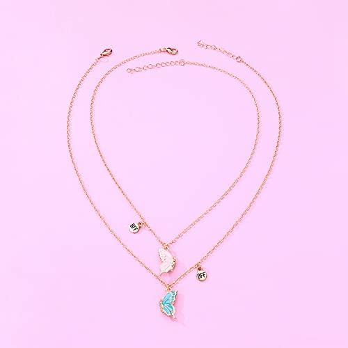 Kefley Best Friend Necklace for 2 Girls Magnetic Butterfly Matching Necklaces for Best Friends Birthday Christmas Gifts for Bff Bestie Necklace for 2 Magnet Necklace3