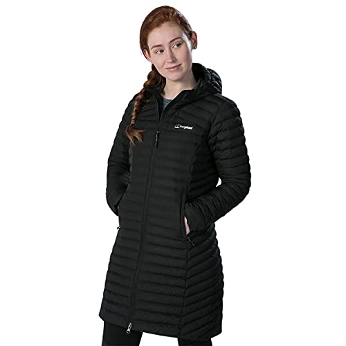 Berghaus Nula Micro Long Womens Padded Hooded Jacket Coat Black - 14