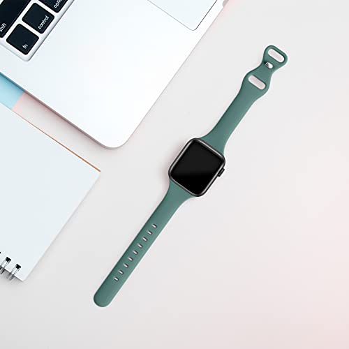 Image of Acrbiutu Bands Compatible with Apple Watch 38mm 40mm 42mm 44mm, Slim Thin Narrow Silicone Sport Accessory Strap Wristband for iWatch Series 1 /2 /3 /4 /5 Women Men