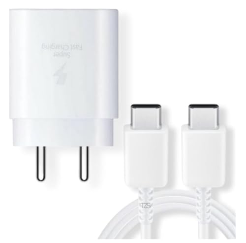 Image of Original 25W USB Type C Mobile Charger Superfast Charging Compatible with Samsung A55 and 25W Charger F15,A15,S21,S21+,S21 Fe,S22,S23,M14,M15,M33 5G,M34,A15,A35,A54,F14-White