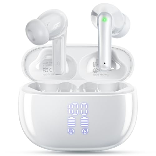 HUIFU Wireless Earbuds, Bluetooth 5.3 Ear Buds, Headphones with Clear Stereo Sound, 40H Playtime with LED Digital Display, IPX7 Waterproof Earphones Built-in Mic for Phone Tablet Sports Workout