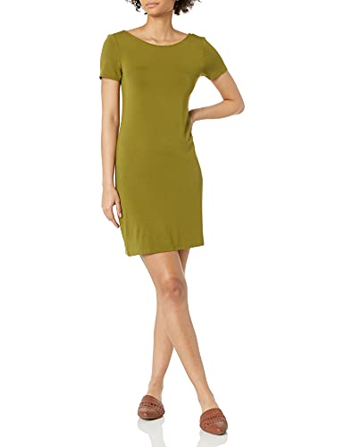 Amazon Brand - Daily Junior s Jersey Ballet-Back T-Shirt Dress, Olive, X-Small
