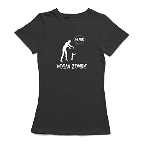 Camiseta feminina Vegan Zombie Graohic Graphic, Preto, G