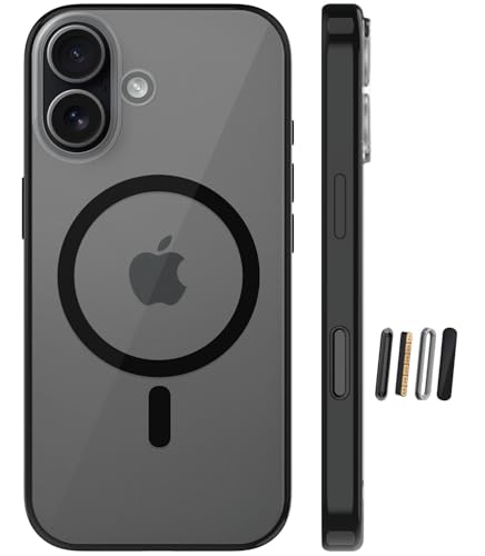 Image of Golden Sand Aura MagSnap Series Transparent Back Cover for iPhone 17 5G | Ultra-Clear Glass Feel | Military Grade Protective Case, Camera Protection (Space Black)