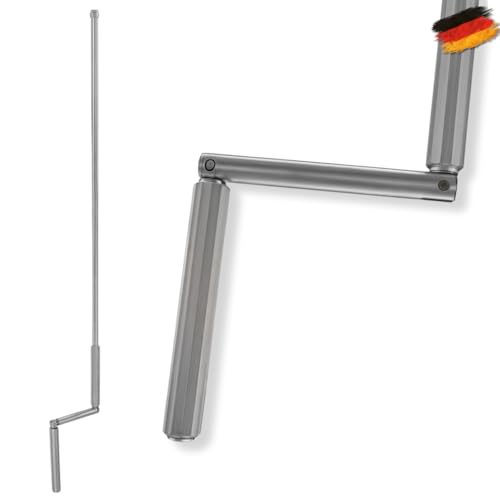 Rolladen Kurbelstange 120cm [Eloxiert], Hand-Kurbel für Gelenklager mit Ø11,9mm Zapfen - Rolladenkurbel rostfreies Aluminium mit ergonomischem Handgriff - markiso®