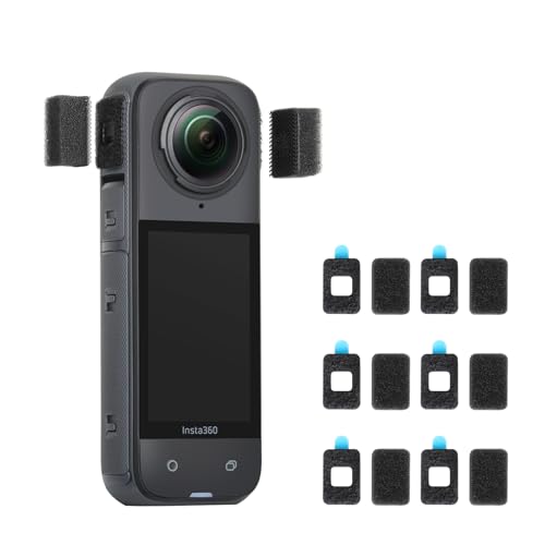 SEASKY [6 paires] Accessoires en mousse anti-bruit coupe-vent pour caméra d'action Insta360 X4 X3 X2 Gopro Hero 13/12/11//10/9 Noir