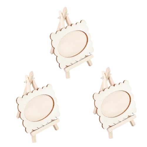 FUNOMOCYA Easel Boys and Girls Diy Picture 3pcs Handmade Wood Craft Frames for Boys and Girls Art Projects