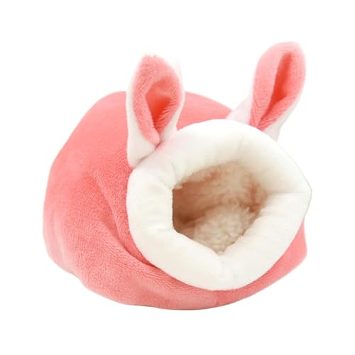 Hedgehog Bed - Bunny Ears-Style Hamster Winter Warm Hiding House | Plush Sleeping Bed, Cotton Removable Chinchilla Cage, Small Animal Cave for Ferret/Bunny