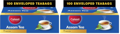 Image of Celest Tea Bags 100 | ENVELOPED | Assam Black Tea Bags | Teabag | Rich Taste of Assam Tea (Pack of 2)