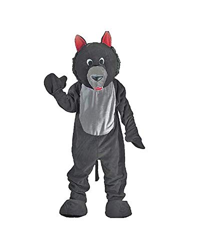 Dress Up America Costume de mascotte de loup noir adulte , Taille unique (Taille 60 Pouces , Hauteur 75 Pouces) , Noir , One Size