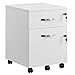 VASAGLE Archivador con Cerradura, Pedestal de Archivo con 2 Cajones, 5 Ruedas y Rieles de Suspensión Ajustables, Superficie Texturizada, para Papel Tamaño A4 y Carta, Oficina en Casa, Blanco LCD22WV1