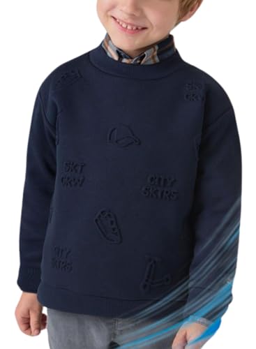 Mayoral Embossed Pullover for Boys Navy2