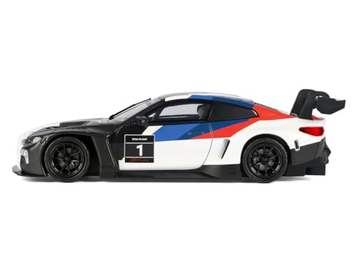 Modelo a escala 1:24 Motormax M4 GT3 blanco y negro miniatura 2