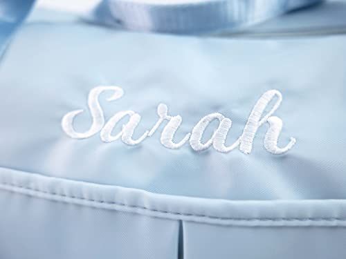 Personalized Travel Bag for Women, Bridesmaid Gift Bag, Weekender Bag with Embroidered Name, Monogram Overnight Duffle Bag with Shoe Compartment and Wet Pocket for Airplane,Gym,Dance,Overnight (Blue)4