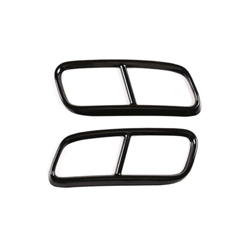 Accessoires de voiture noirs brillants, double embout d'échappement en inox pour look Q7