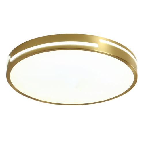 KNBVFHG Lámpara De Techo De Estilo Americano De Cobre, Accesorio De Iluminación LED Romántico Y Cálido, Lámpara De Panel Elegante con Luz De Tres Tonos con Pantalla De Acrílico, Luces De Techo