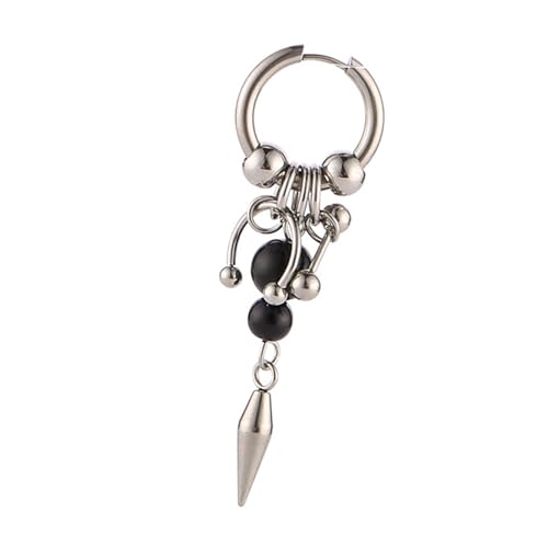 Boucles d ' oreilles cône avec bijoux pendants, Silver