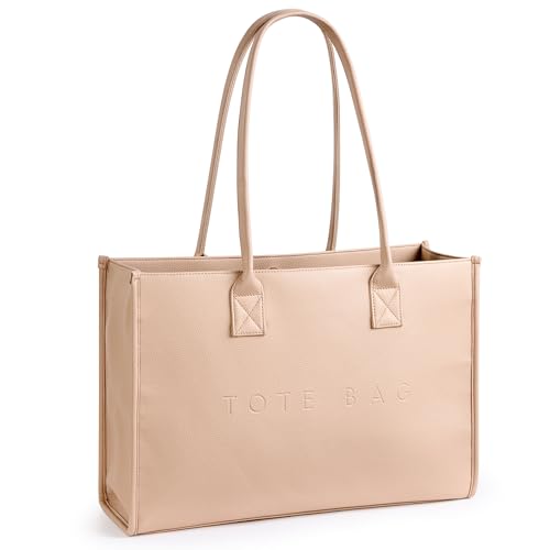KALIDI Oversize Pu Leather Tote Bag Women Weekender Bag Shopper Handbags Purses with Top Handle