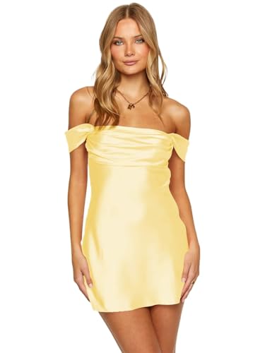 Dessiny Corset Off The Shoulder Yellow Homecoming Dresses for Teens