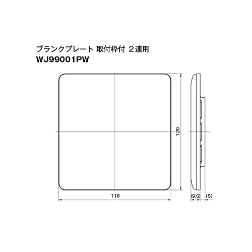 Amazon.co.jp: 神保電器 ブランクプレート 2連用 取付枠付 WJ99001PW
